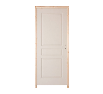 Bloc porte âme pleine prépeint COURBE chant droit huisserie Néolys 90x49mm  gauche poussant - 204x83cm 