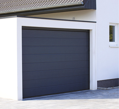 Porte de Garage Sectionnelle Double Paroi Rainurée 42/20 mm, Blanc 9016, H.  2 m x l. 2,37 m - Chrétien Matériaux