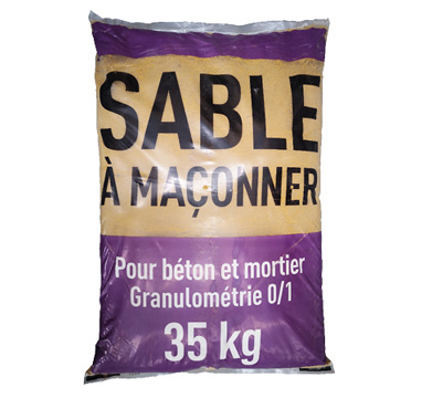 Sable Jaune 0/1 à Maçonner, Sac de 35 kg - Chrétien Matériaux