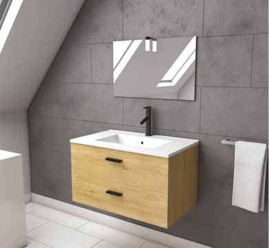 meuble de salle de bains en bois