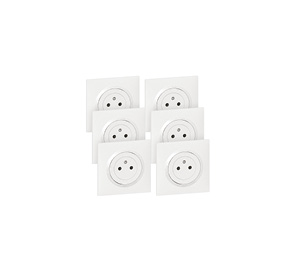 lot de 6 prises blanches
