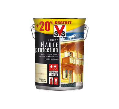 pot de lasure haute protection incolore v33