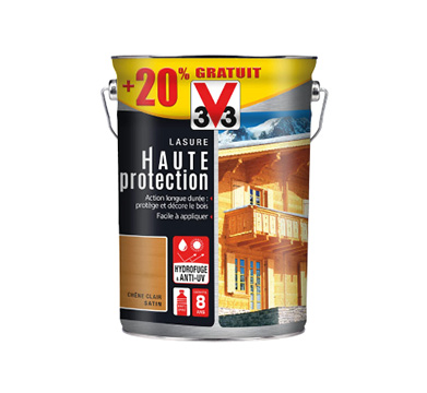 pot de lasure haute protection chêne clair v33