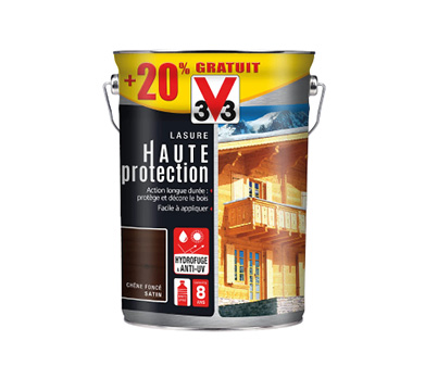 pot de lasure haute protection chêne foncé v33