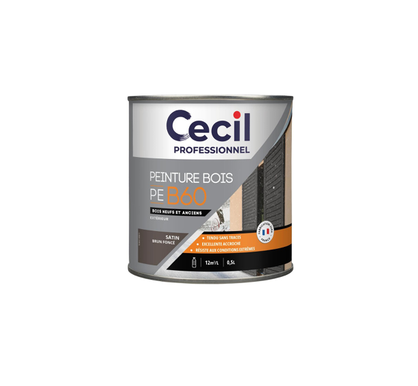 pot de peinture bois brun foncé cecil