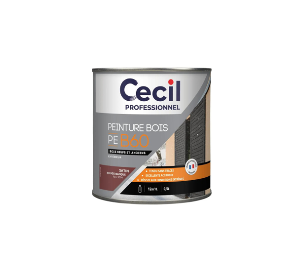 pot de peinture bois rouge cecil