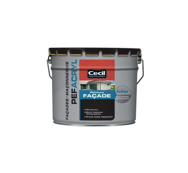 pot de peinture façade acrylique blanc mat cecil