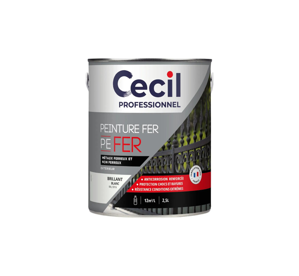 pot de peinture fer blanc brillant cecil