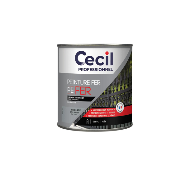 pot de peinture fer gris galet cecil