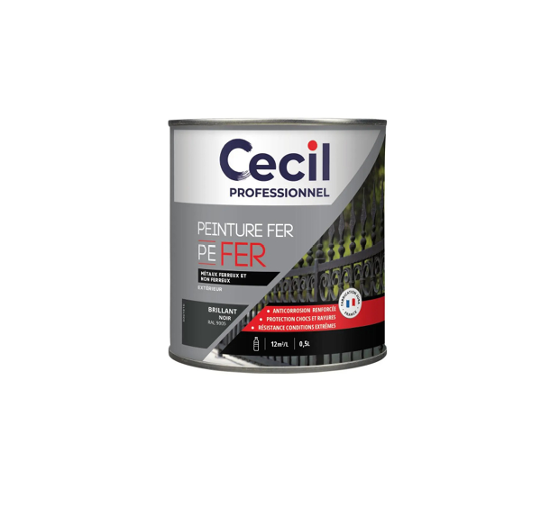 pot de peinture fer noir brillant cecil