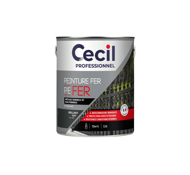 pot de peinture fer noir brillant cecil