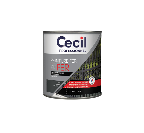 pot de peinture fer noir mat cecil