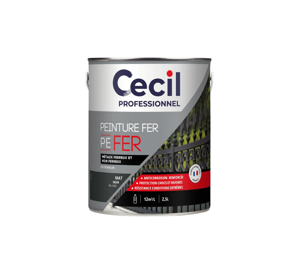 pot de peinture fer noir mat cecil
