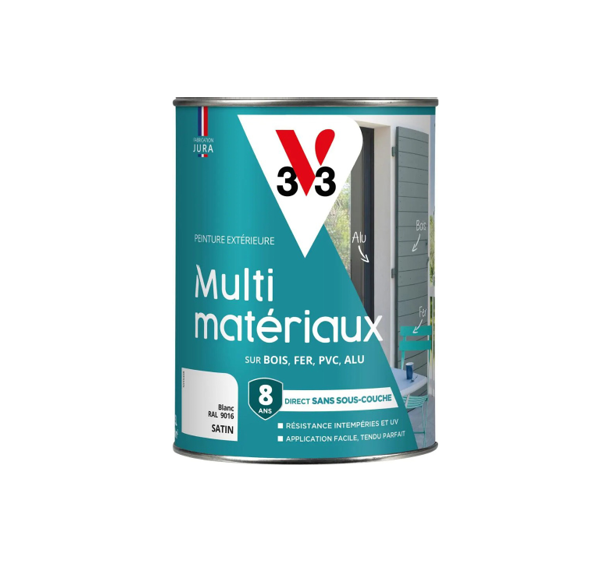 pot de peinture multi-matériaux blanc v33