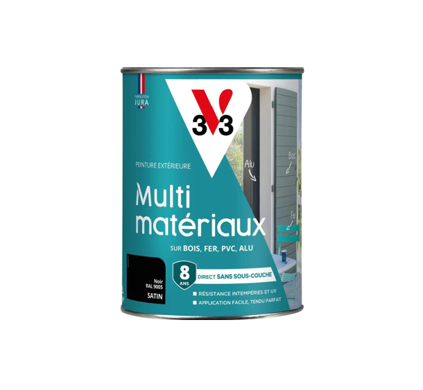 pot de peinture multi-matériaux noir v33