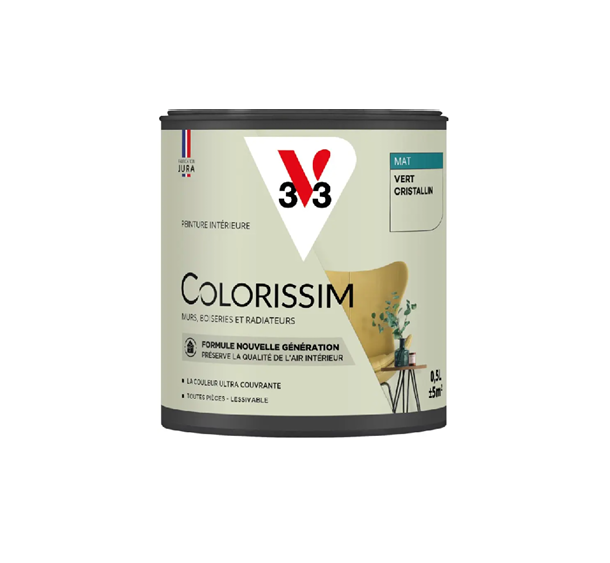 pot de peinture vert cristallin v33