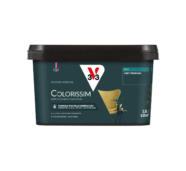 pot de peinture vert profond v33