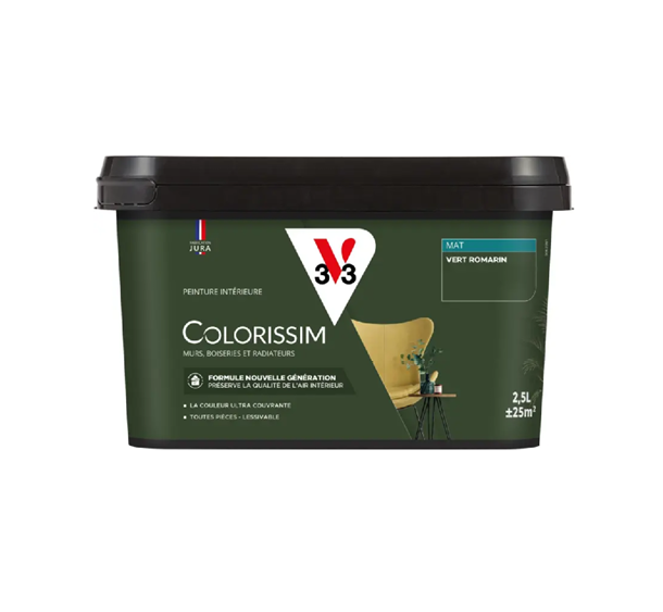 pot de peinture vert romarin v33