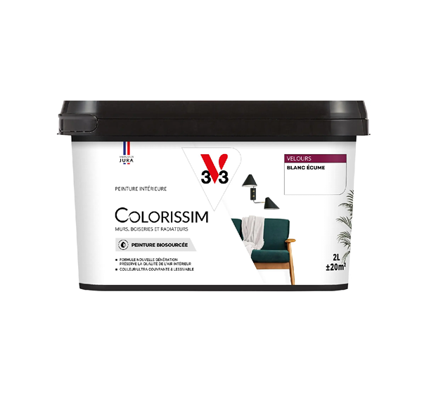 pot de peinture blanc écume v33