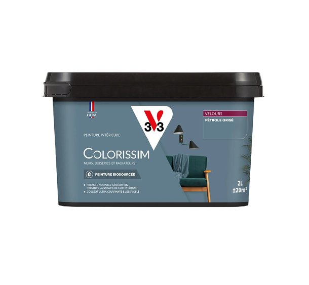 pot de peinture pétrole grisé v33