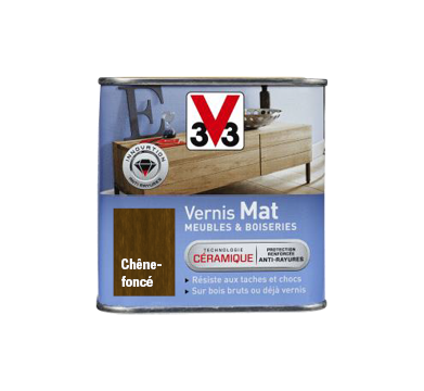 pot vernis mat chêne foncé v33