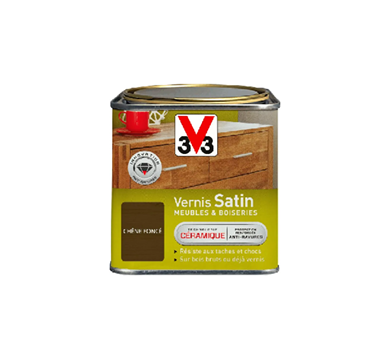 pot vernis satin chêne foncé v33